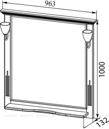 Зеркало Aquanet Тулуза 95 белый, золото 