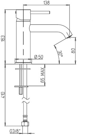 Смеситель для раковины Paini Cox 78CR205O Хром 