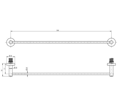 Полотенцедержатель Melana MLN-867001 Сатин Хром 