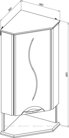 Шкаф подвесной Aquanet Глория 35 R 