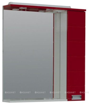 Зеркало-шкаф Aquanet Сити 85 белый, красный 