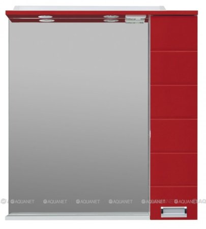 Зеркало-шкаф Aquanet Сити 85 белый, красный 