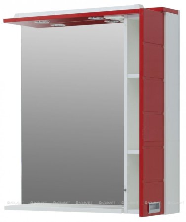 Зеркало-шкаф Aquanet Сити 85 белый, красный 