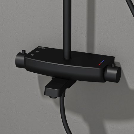 Душевая система Teska Mira DK3680 с термостатом Черная 