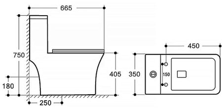 Унитаз моноблок Azario Lodi AZ-8617 с бачком и сиденьем Микролифт 