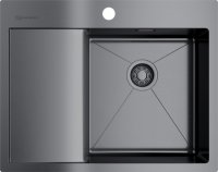 Мойка кухонная Omoikiri Akisame 65-GM-R вороненая сталь