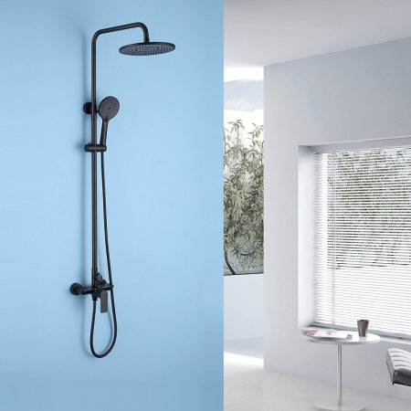 Душевая система Abber Weiss Insel AF8020B Черная матовая 