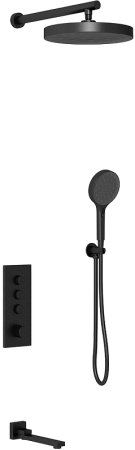 Душевая система Vincea Inspire VSFW-433TI2MB с термостатом Черная матовая 