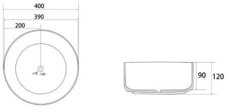 Раковина-чаша Abber Bequem 40 AC2109 Белая 