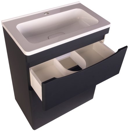 Тумба под раковину Style Line Бергамо 60 СС-00002308 Черная антискрейтч 