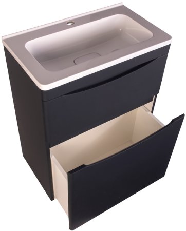 Тумба под раковину Style Line Бергамо 60 СС-00002308 Черная антискрейтч 