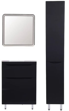 Тумба под раковину Style Line Бергамо 60 СС-00002308 Черная антискрейтч 