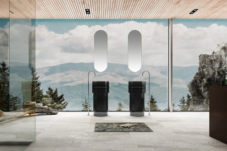 Раковина Abber Kristall 45 AT2701Onyx Черная 