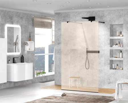 Душевая перегородка Cezares Liberta-L-2-100-BR-NERO 