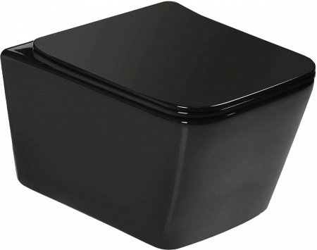 Унитаз подвесной SantiLine SL-5004B безободковый, с микролифтом 