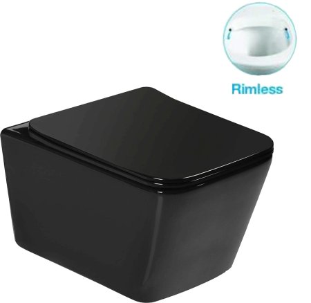 Унитаз подвесной SantiLine SL-5004B безободковый, с микролифтом 