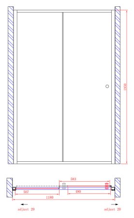Душевая дверь в нишу Cezares Anima W BF1 120 C Cr + душевой трап 