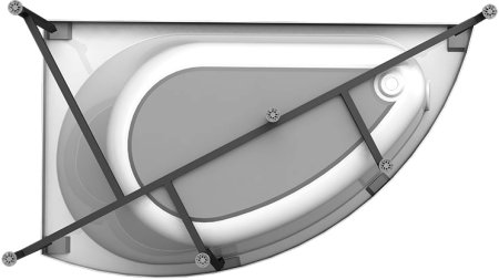 Акриловая ванна Radomir Vannesa Massage Бергамо 168х100 с гидромассажем, каркасом и экраном, актив R 