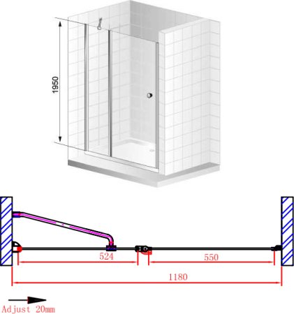 Душевая дверь в нишу Cezares Elena W B12 120 C Cr 