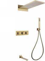 Душевая система Abber Daheim AF8253G с термостатом Золото матовое