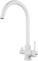 Смеситель для кухни с подключением фильтра воды Raffine F108C, белый