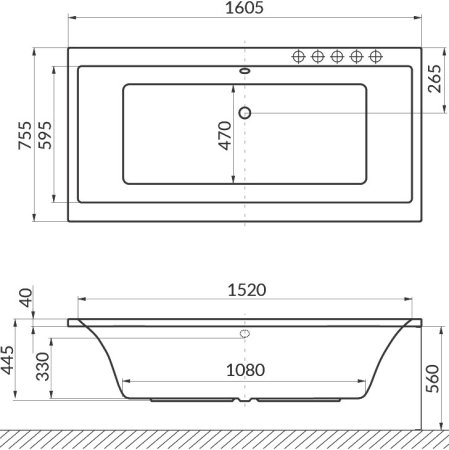 Акриловая ванна Excellent Pryzmat WAEX.PRY16.SMART 160x75 
