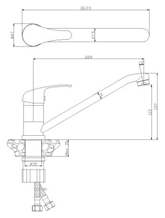 Смеситель Rossinka Y35-21U Хром 