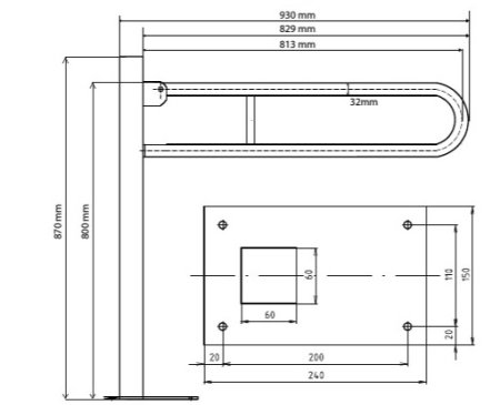 Поручень Bemeta Help program 301107602 