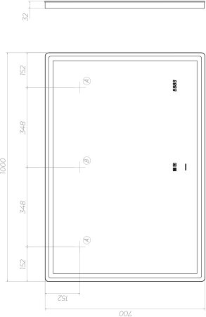 Зеркало VIGO Geometry Luxe z.GEO.100.Luxe, 100 см 