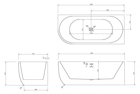 Акриловая ванна ABBER AB9315 R 