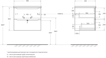 Тумба с раковиной BelBagno ETNA-600-2C-SO-BL-P Bianco Lucido 