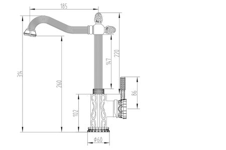 Смеситель Zorg Antic A 124K-BR для кухни бронза 