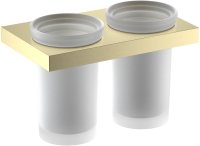 Стакан для ванной комнаты двойной Timo Petruma 15234/17, матовое золото