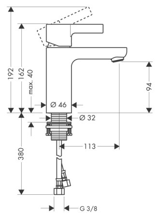 Смеситель Hansgrohe Metris S 31068000 для раковины 