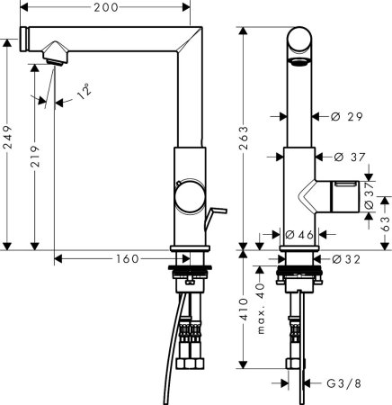Смеситель Axor Uno 45016000 для раковины, хром 