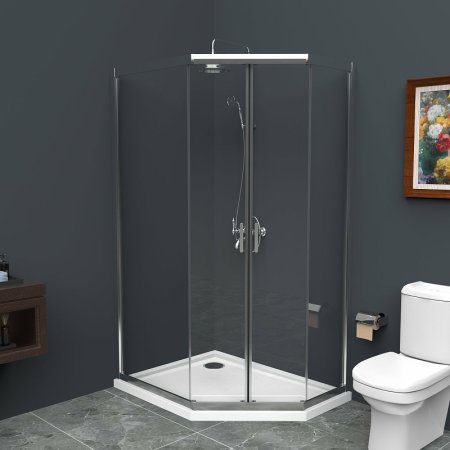 Душевой уголок BelBagno Uno 120х90 UNO-195-PH-2-120/90-C-Cr профиль Хром стекло прозрачное 