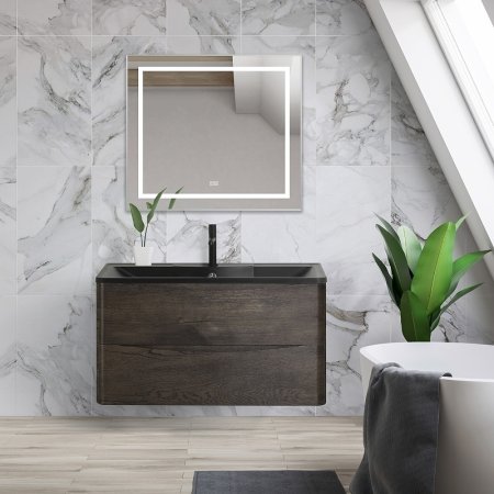 Зеркало BelBagno Kraft 88.5 SPC-KRAFT-885-785-TCH-WARM с подсветкой с подогревом Сатин с сенсорным выключателем 