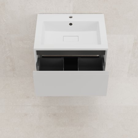 Тумба подвесная "ЛИМА 60" эмаль, под раковину LINE 60, 2 ящ., PLUS, белый матовый 