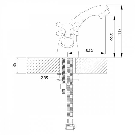 Смеситель для раковины Rossinka H02-61R Хром 