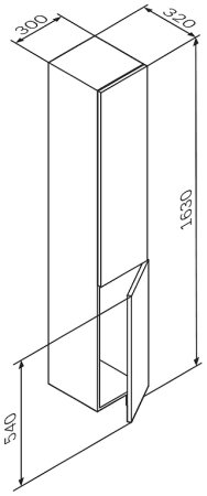 Шкаф пенал AM.PM Gem 30 R M90CHR0306WG подвесной Белый 