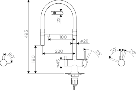 Смеситель для кухни Omoikiri Kanto PVD-GB 4994356 чёрный / графит 