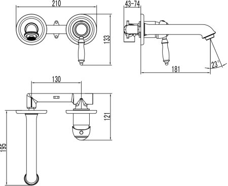 Смеситель для раковины Lemark Villa (LM4826B) 
