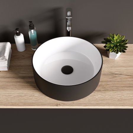 Раковина-чаша Grossman 36 GR-4040BW Белая Черная 