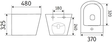 Биде CeramaLux 2342BDMDH подвесное Серое матовое 