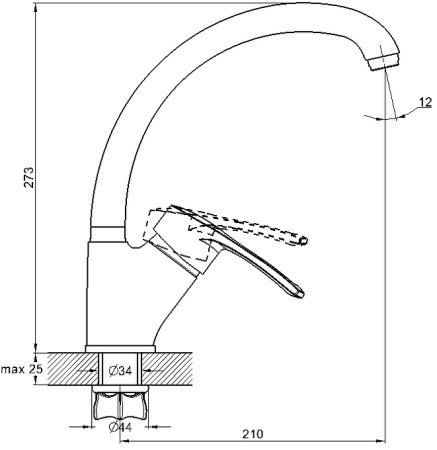 Смеситель для кухни G-Lauf 9G4-A181KH Сатин 