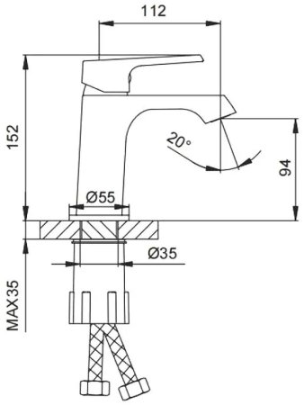Смеситель для раковины Frap H71 F1071 Хром 