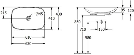 Раковина-чаша Villeroy&Boch Loop & Friends 63 4A500001 Альпийский белый 