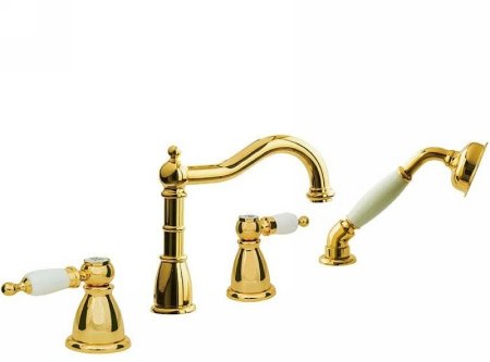 Смеситель на борт ванны Boheme Tradizionale Oro 395 Золото 