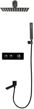 Душевая система ALMAes Stora TVZ-0899 с термостатом Черная матовая 