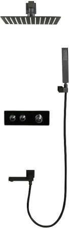 Душевая система ALMAes Stora TVZ-0899 с термостатом Черная матовая 